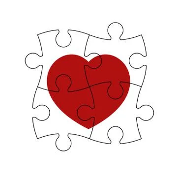 Red puzzle heart Stock Illustration