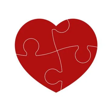 Red puzzle heart Stock Illustration