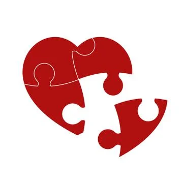 Red puzzle heart イラスト素材