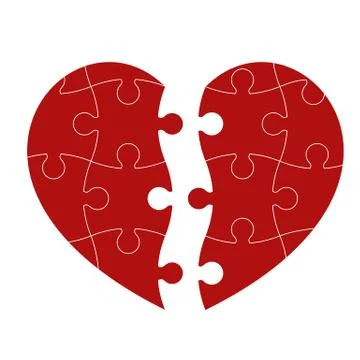 Red puzzle heart Stock Illustration