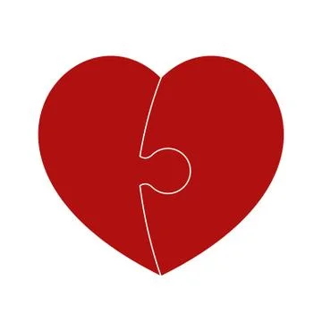 Red puzzle heart Stock Illustration