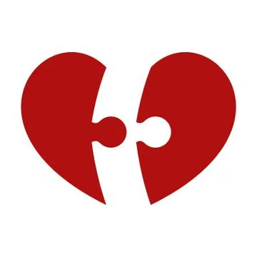 Red puzzle heart 스톡 일러스트