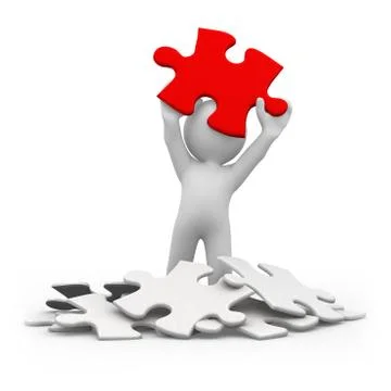 Red puzzle Stock Illustration