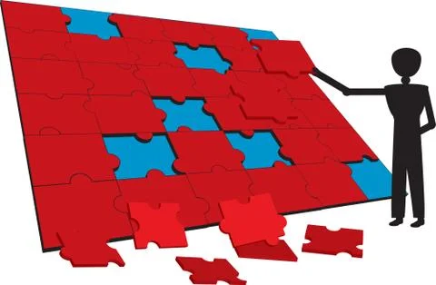 Red puzzle Stock Photos