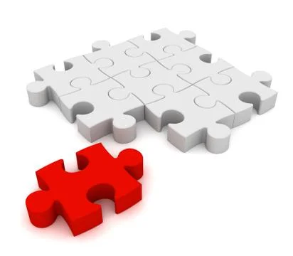 Red puzzle piece Stock Illustration