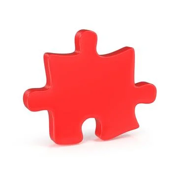 Red puzzle piece isolated on white Stock Illustration
