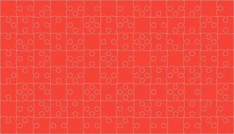 Red Puzzles Pieces Jigsaw - Vector Background. Illustrazione stock