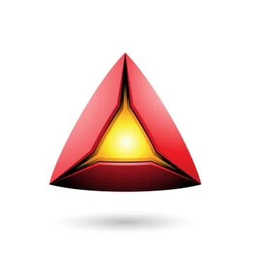 Red Pyramid with a Glowing Core Vector Illustration Stock Illustration