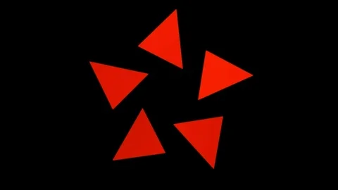 Red pyramid spinning Stock Footage 98272049