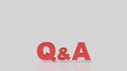 The Red Q&amp;A on white Background 3d Rendering. Stock Illustration