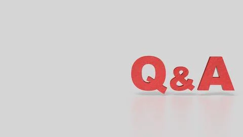 The Red Q&amp;A on white Background 3d Rendering. Stock Illustration