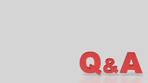 The Red Q&amp;A on white Background 3d Rendering. Stock Illustration