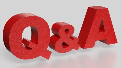 The Red Q&amp;A on white Background 3d Rendering. Stock Illustration