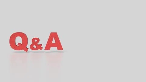 The Red Q&amp;A on white Background 3d Rendering. Stock Illustration