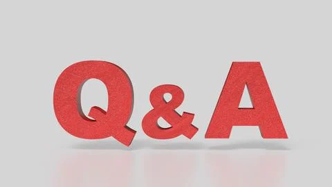 The Red Q&amp;A on white Background 3d Rendering. Stock Illustration