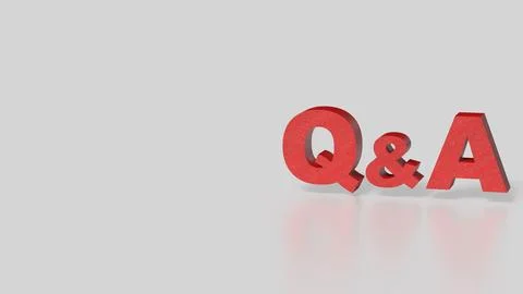 The Red Q&amp;A on white Background 3d Rendering. Stock Photos