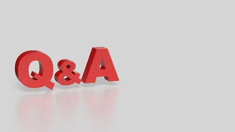 The Red Q&amp;A on white Background 3d Rendering. Stock Photos