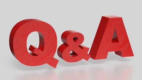 The Red Q&amp;A on white Background 3d Rendering. Stock Photos