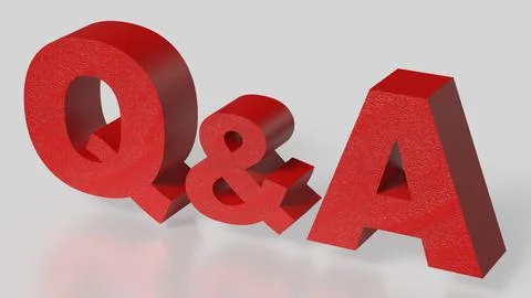 The Red Q&amp;A on white Background 3d Rendering. Stock Photos