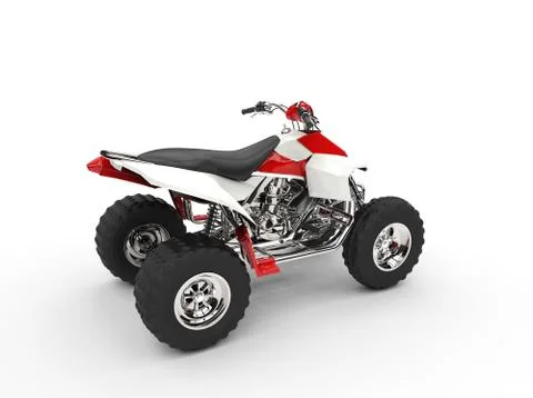 Red Quad - Rear View Stock Illustration