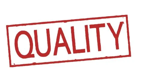 Red quality stamp on white Illustrazione stock