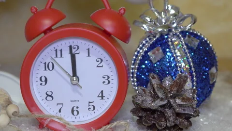 Red quartz alarm clock Stock Footage 302427338