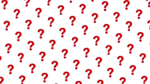Red question icons drift upward with turbulence effects on white bg Stock Footage 314246185