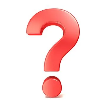 Red question mark. 3D Red question mark. 3D render illustration isolated o... Stock Photos