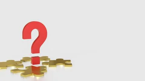 The Red Question mark and jigsaw for creative concept 3d Rendering. Stock Illustration