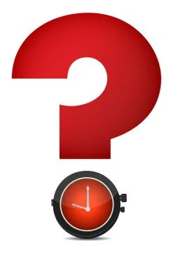Red question mark and watch illustration design Stock Illustration