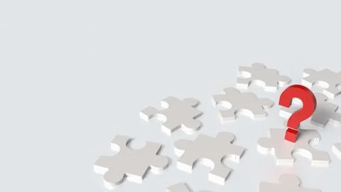 The red question mark and white jigsaw for Business concept 3d rendering. Stock Photos