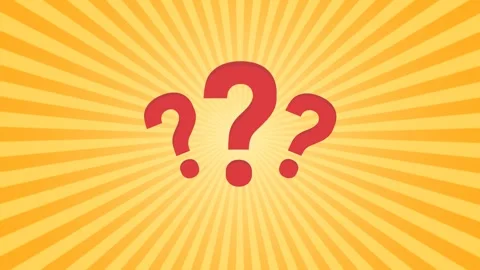 Red question mark animation with bold style and sun rays rotation motion. Stock Footage 328052987