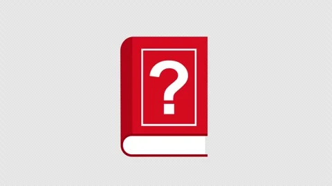 Red Question Mark Book Icon Representing Knowledge and Frequently Asked Stock Footage 339783817