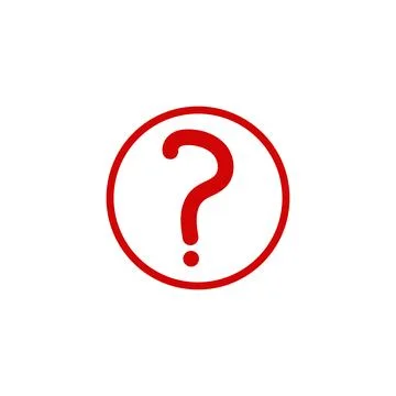Red question mark in a circle inquiry symbol Stock Illustration