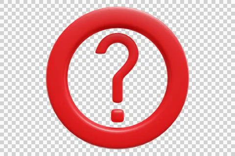 Red question mark in a circle on an isolated background. Illustrazione stock