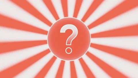 Red question mark fall in circle with rotating comic sun rays animation Stock-Footage 234446379