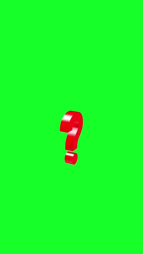 Red question mark on green screen, 3D animation Stock Footage 336567057