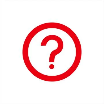 Red Question Mark Icon isolated 스톡 일러스트