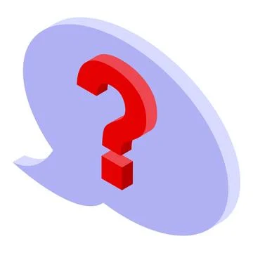 Red question mark inside speech bubble representing frequently asked question 스톡 일러스트