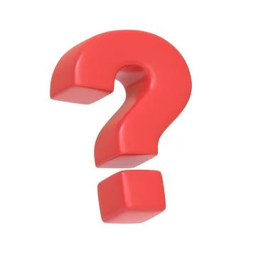 Red question mark isolated on white background. 3D icon, sign and symbol Stock Illustration