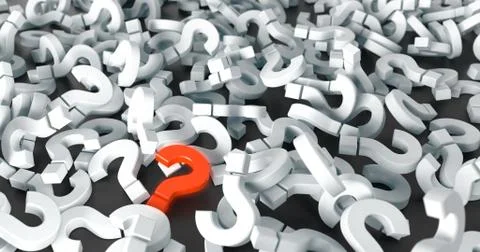 Red Question Mark in an Ocean of Blank Symbols Stock Illustration