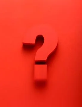 Red question mark on a red background Foto stock