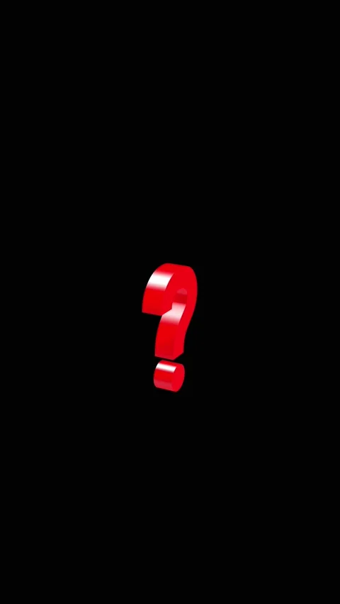 Red question mark rotating on black, 3D animation. Stock Footage 335405432