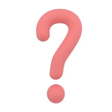Red question mark sign 3d rendering, 3d illustration. Stock Illustration