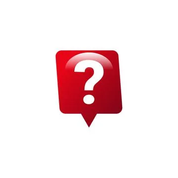 Red Question Mark in Speech Bubble Help, Support, and FAQ Icon Stock Illustration