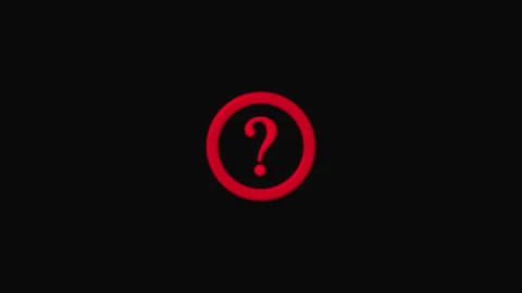 Red Question Mark Symbol Inside a Red Circle on a Black Background , Red qu.. Stock Footage 331876303
