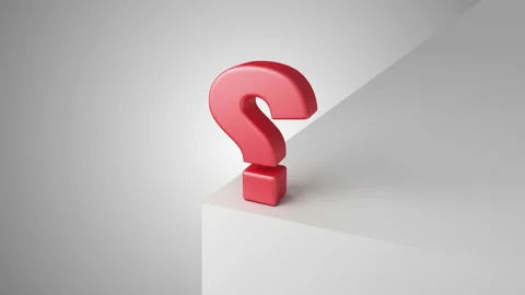 Red Question Mark Symbol stand on white corner of box on studio Stock Footage 233833339