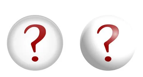 Red question mark symbol in white sphere or 3d circle Stock Illustration