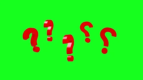Red question marks rotating on green screen, 3D animation. Stock Footage 334565185
