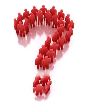 Red question of people Stock Illustration